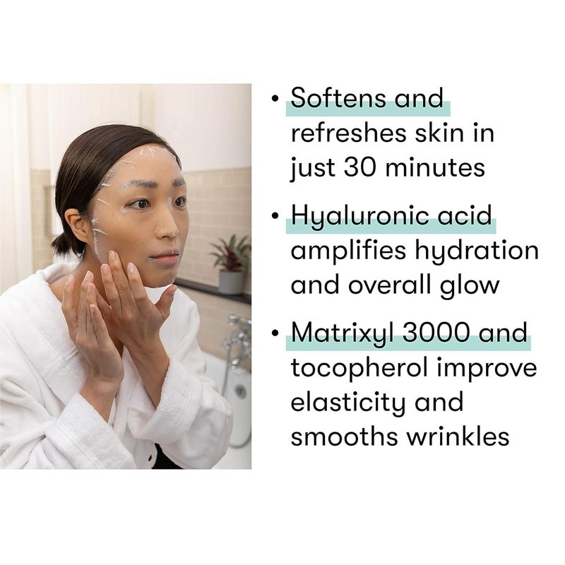 Dermaroller Hydrating Face Mask Sheets - 10 Pack with Hyaluronic Acid, Matrixyl & Vitamin E for Anti-Aging Skincare and Radiant Glow - Image 5